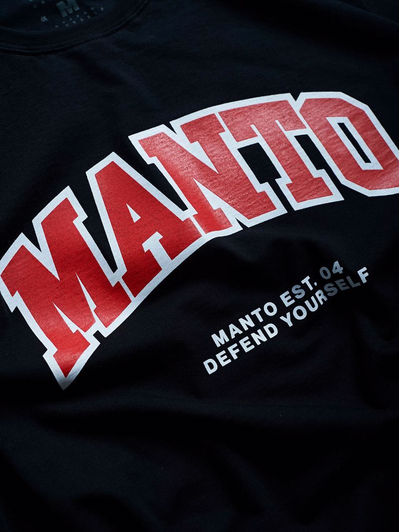 MANTO varsity oversize tshirt-  black/red